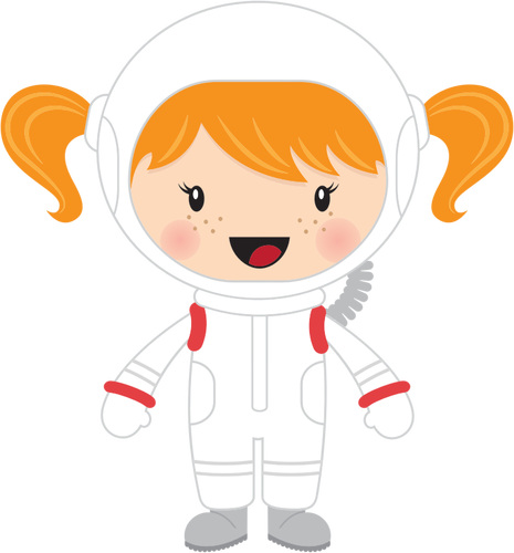 छोटी लड़की अंतरिक्ष यात्री