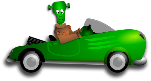 Маленький водитель Франкенштейн векторное изображение