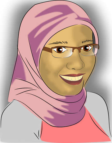 Malajský žena portrét vektorové ilustrace