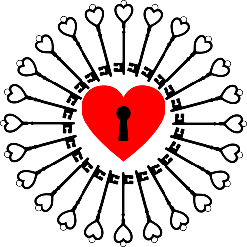 锁定的心脏和钥匙