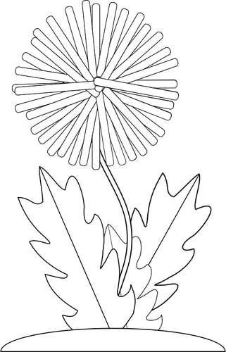 Dibujo de la flor del diente de León para libro de color vectorial