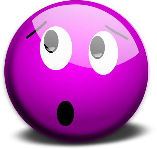 Image vectorielle de smiley hébété violet
