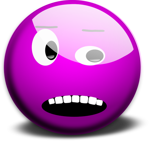 Vektorový obrázek fialové vyděšený obličej