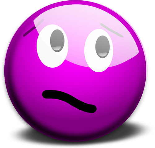 Image vectorielle de smiley coupable violet