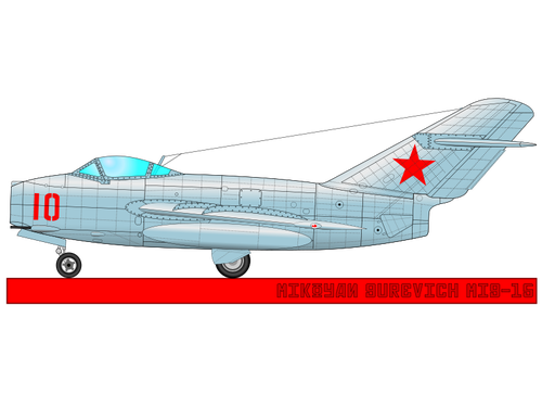 Wektor wojskowy samolot MIG-15