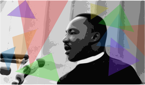 Martin Luther King Jr memegang pidato vektor ilustrasi