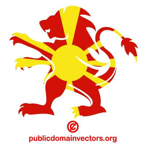 Macedónia bandeira em forma de leão