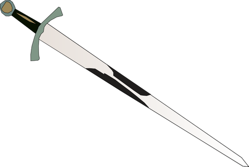 Espada con gráficos vectoriales mango marrón