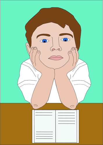 Vektor illustration av en pojke som läser