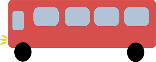 Ônibus simples vector vermelho