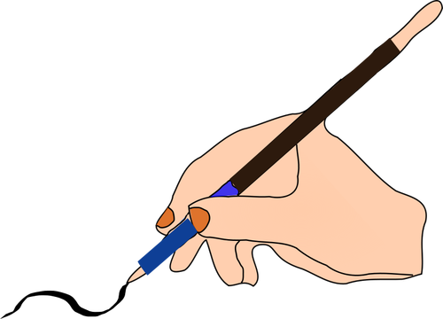 Tangan menulis vektor ilustrasi