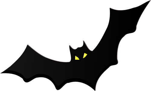 Fledermaus-Silhouette mit gelben Augen Vektor-ClipArt