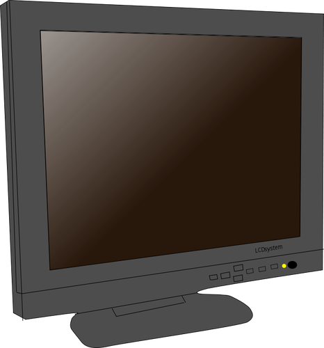 LCD-vektori clipart-kuvan valvominen