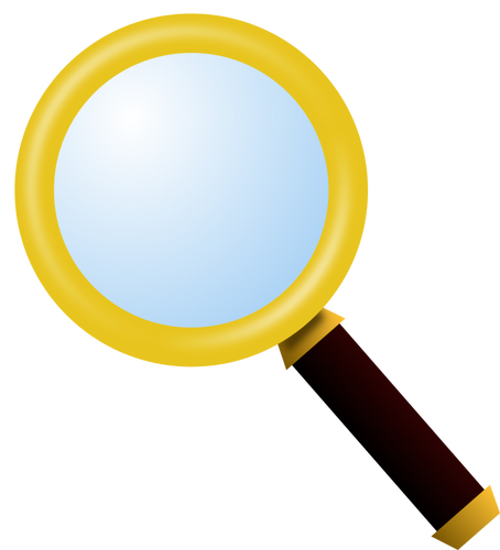 Clip art of gold-plated magnifying glass