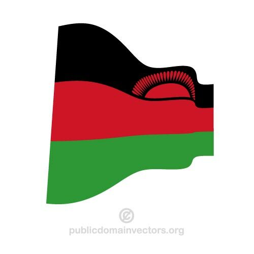 Wellig Flagge Malawi