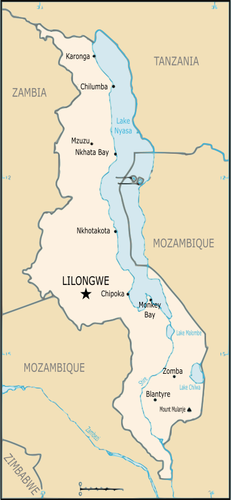 Mapa do Malawi