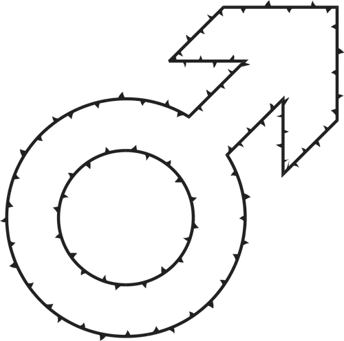 Símbolo masculino com espinhos