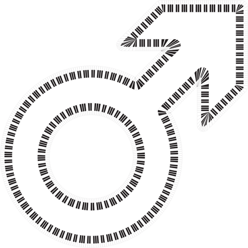 Mannlige symbol piano nøkler