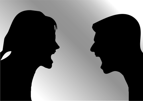 Man och kvinna argumenterar