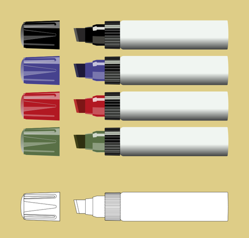 Vector clip art of markers