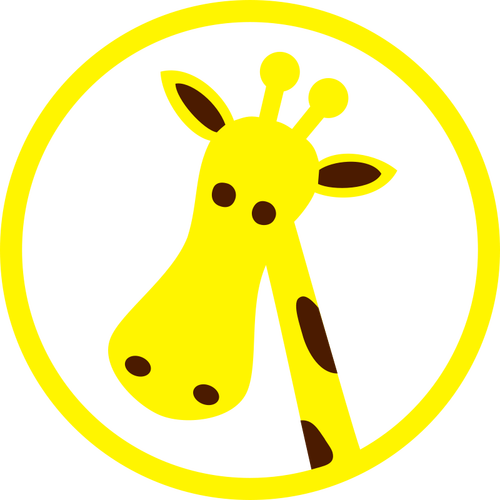 Жирафа голова логотип векторное изображение