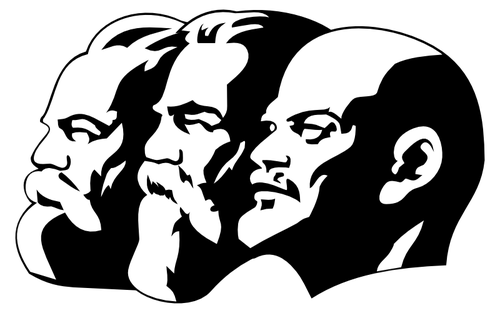 Grafika wektorowa portret Karola Marksa, Engelsa i Lenina