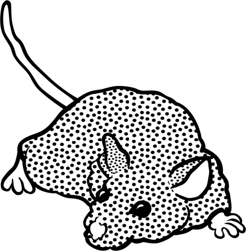 Clip-art do mouse irregular em preto e branco