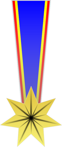 Форме звезды военная медаль векторное изображение
