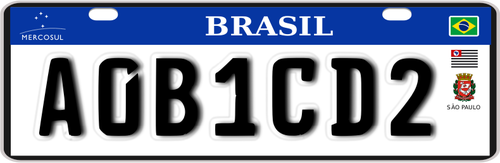 Graphiques vectoriels plaque immatriculation brésilien
