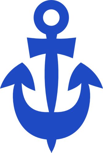 Blauwe schip anker vector afbeelding