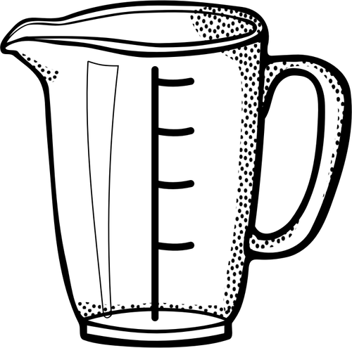 Vector afbeelding van meten cup lijntekeningen