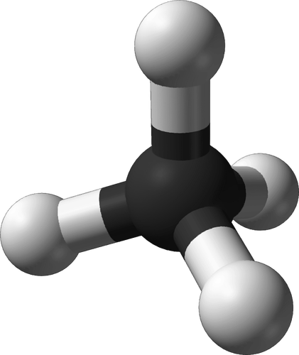 Molekula methanu 3D