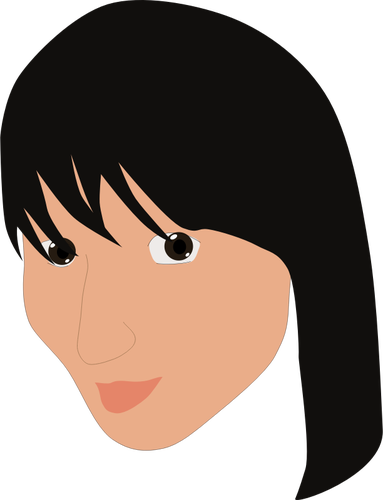 Korean lady face vector image