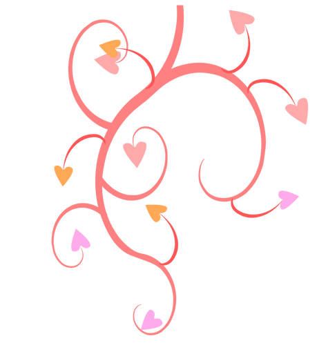 Branch with leaves of hearts vector graphics