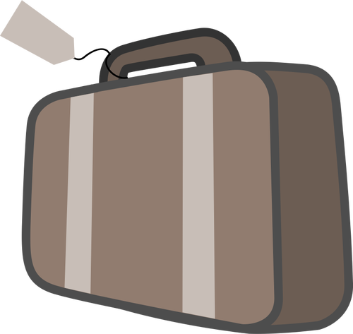Vector image of luggage with handle and tag