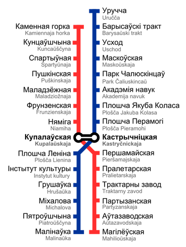 Mappa della metropolitana di Minsk