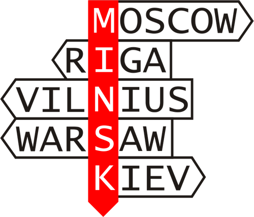 Minsk en buren richting aanwijzer vector afbeelding