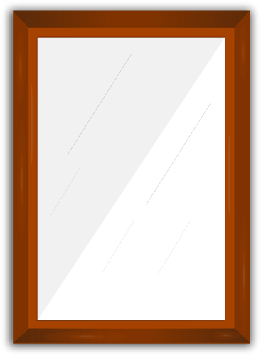 Grafis vektor bingkai kayu persegi cermin