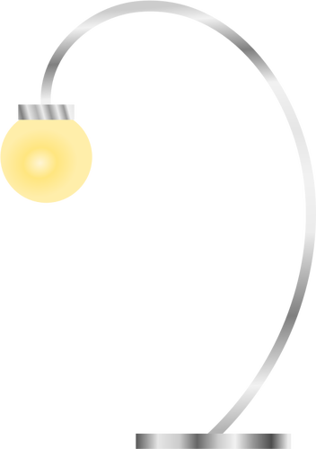 Gráficos vetoriais da lâmpada de mesa moderna com luz amarela