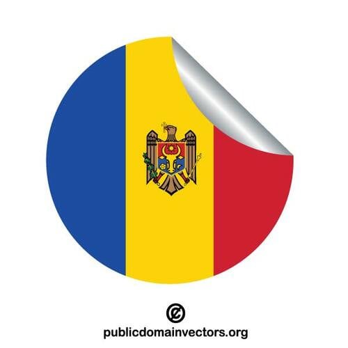 Bandera de Moldavia dentro de la etiqueta engomada