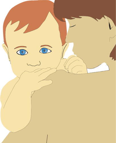 Immagine vettoriale madre e figlio