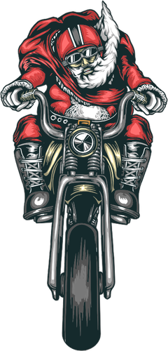 Imagem de vetor de Papai Noel de moto
