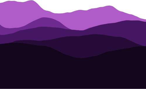 Silhouet van de bergen in violet tinten