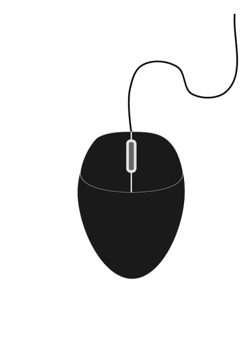 ClipArt vettoriali di mouse computer nero 1