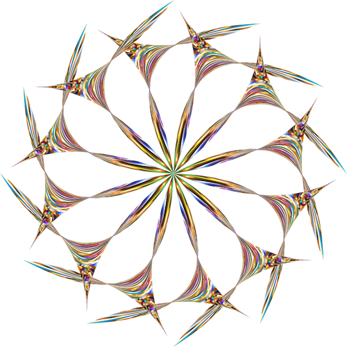Rysunek streszczenie sztuka z kolczaste trójkątne kształty w pełnym kolorze