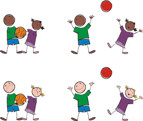 Enfants jouant avec un ballon