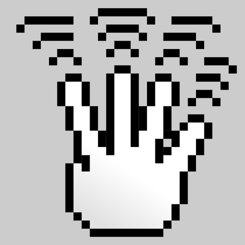 Immagine pixel di una mano