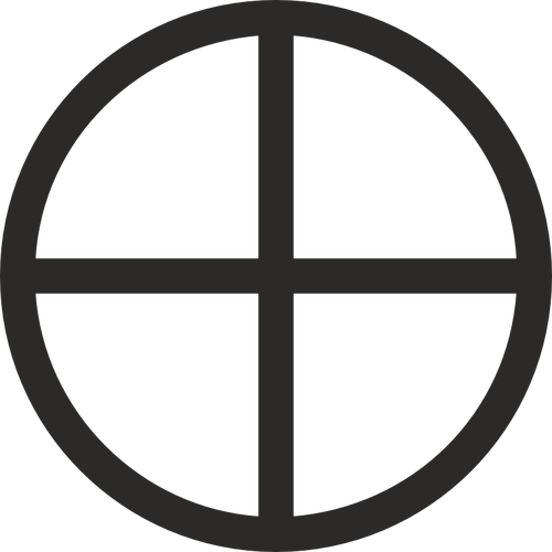 Alledaagse Kruis omringde teken vector afbeelding