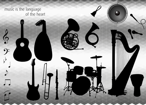 Musical instruments vector image