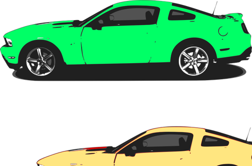 Vektorikuva vihreästä Mustangista